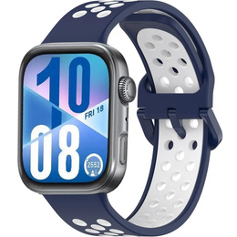 Pasek Silikonowy do Huawei Watch Fit 4 / 4 Pro / 3, Granatowy / Biały