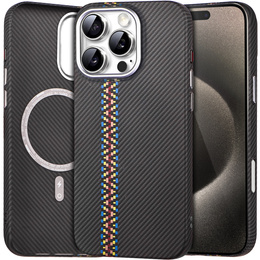 Etui do iPhone 15 Pro, Carbon Fiber MagSafe, czarne