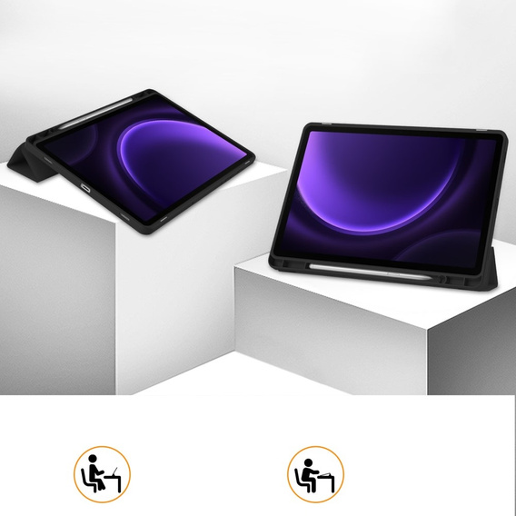 Etui do Samsung Galaxy Tab S10 Lite / S10 FE / S9 FE, Smartcase z miejscem na rysik, czarne