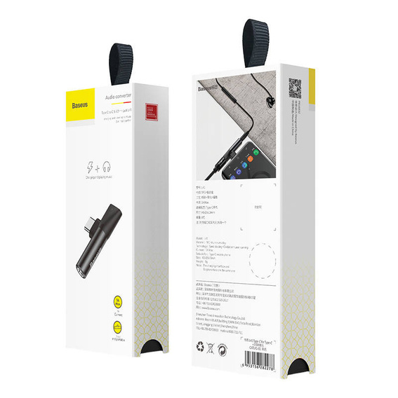 Adapter Audio Baseus USB‑C do Mini‑Jack 3,5 mm – czarny