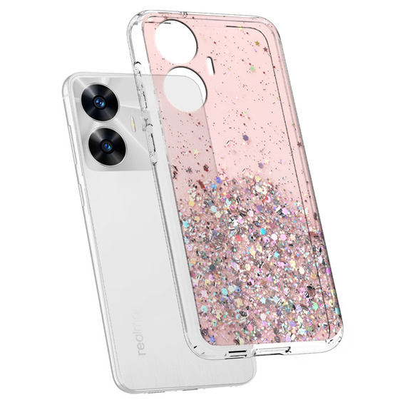 Etui do Realme C55, Glittery, różowe