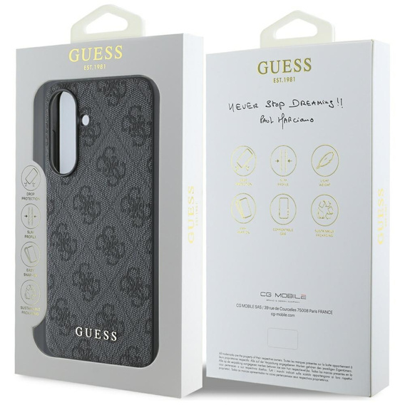 Etui GUESS do Samsung Galaxy A56, 4G Metal Gold Logo, czarne