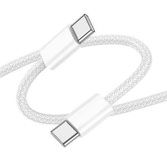Szybki Kabel 60W USB Typ-C do Typ-C, 1 m, biały