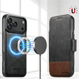 Etui z klapką 2w1 SUTENI do iPhone 17 Pro, do MagSafe, czarne