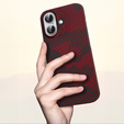 Etui do iPhone 16 Plus, Aramid Fiber MagSafe, czerwone