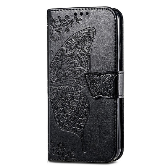 Zestaw Etui z klapką do Infinix Note 30 VIP, Butterfly, czarne + Szkło