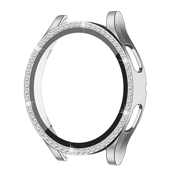 2w1 Etui + Szkło Hartowane do Samsung Galaxy Watch 7 44mm, Srebrne