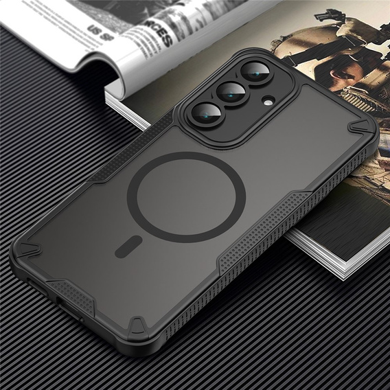 Etui Matt Case do Samsung Galaxy S25 FE, do MagSafe, wzmocnione, matowe czarne