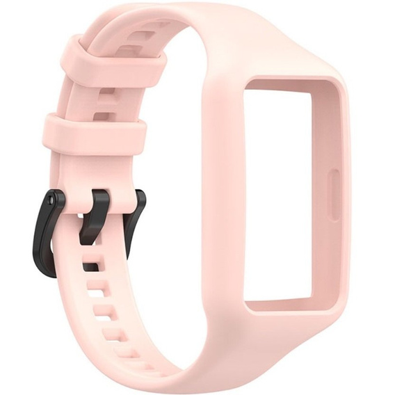 Pasek Silikonowy z Etui do Huawei Band 6, Różowy