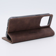 Etui do iPhone 15 Pro, ERBORD Vintage portfel z klapką, kawowe