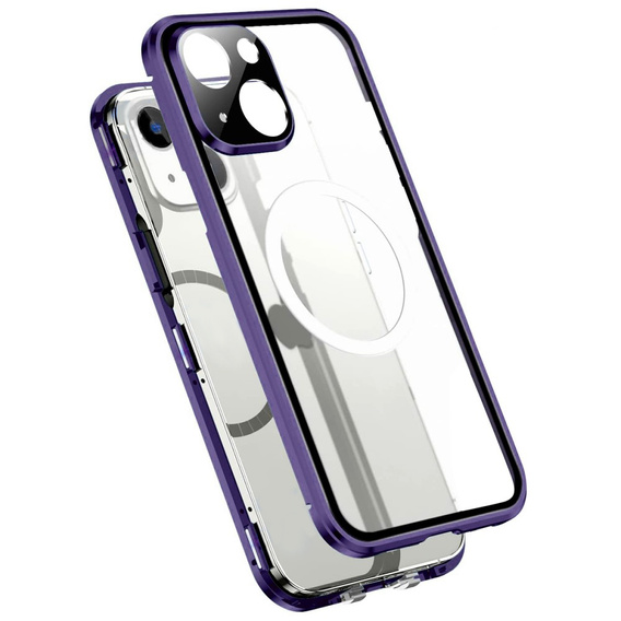 Etui Magnetic Dual Glass MagSafe do iPhone 14, fioletowe