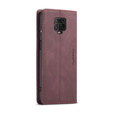 Etui CASEME do Xiaomi do Redmi Note 9s / 9 Pro, Leather Wallet Case, bordowe