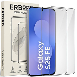 2x Szkło Hartowane do Samsung Galaxy S25 FE, ERBORD 9H Hard Glass, szybka