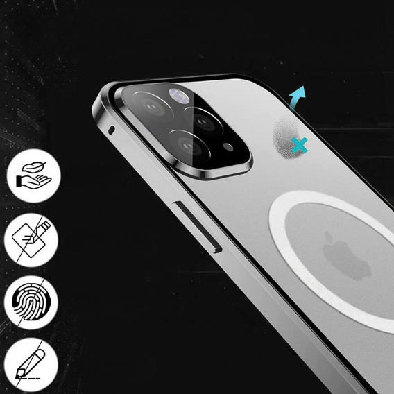 Etui Magnetic Dual Glass MagSafe do iPhone 14 Pro Max, srebrne