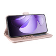 Etui z klapką do Oppo Reno 13 Pro 5G, Crossbody Leather Wallet, różowe