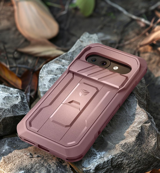 Etui pancerne do Google Pixel 9a, Dexnor Kickstand (Two Frames), różowe