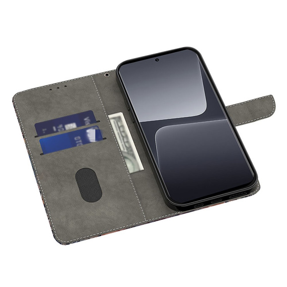 Etui z klapką do Xiaomi Redmi Note 12 4G, Wallet, Wings złote