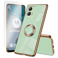 Zestaw Etui do Motorola Moto G53 5G, Electro Ring, Miętowe + szkło