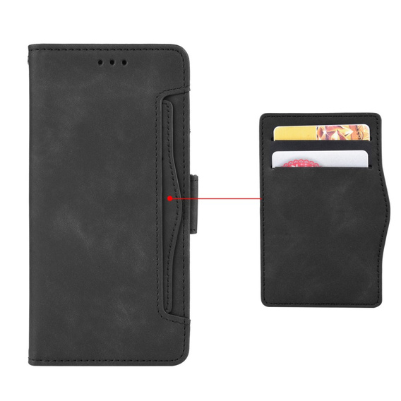 Etui z klapką do Motorola Moto G60, Card Slot, czarne