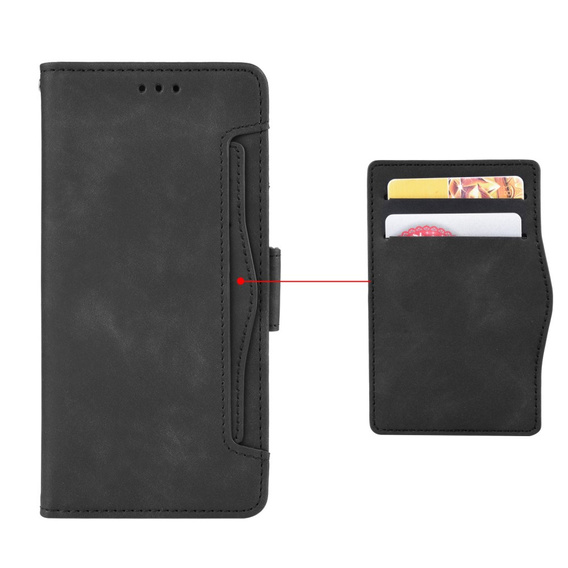 Etui z klapką do Xiaomi Poco M7 Pro 5G, Card Slot, czarne