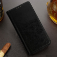 Etui do Samsung Galaxy A54 5G, skórzane book case, czarne + szkło