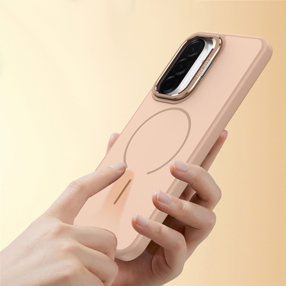 Etui do Samsung Galaxy A57 5G, Skin-touch z podstawką, do MagSafe, pustynne złote