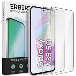 2x Szkło Hartowane do Samsung Galaxy A35 5G, ERBORD 9H Hard Glass, szybka