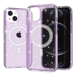Etui do iPhone 14, Dropproof MagSafe Glitter, fioletowe