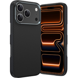 Etui BENKS Kevlar Armor Air do iPhone 17 Pro, Carbon Fiber 600D A069, do MagSafe – czarne
