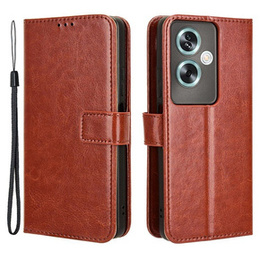 Etui z klapką do Oppo A79 5G, Crazy Horse Wallet, brązowe