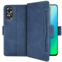 Etui z klapką do Oppo A78 4G, Card Slot, niebieskie