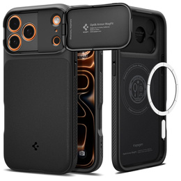 Etui Spigen do iPhone 17 Pro Max, Optik Armor Mag, black