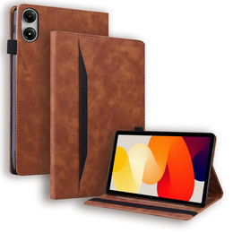 Etui z klapką i kieszonkami na karty do Xiaomi Redmi Pad 2 - Brązowe
