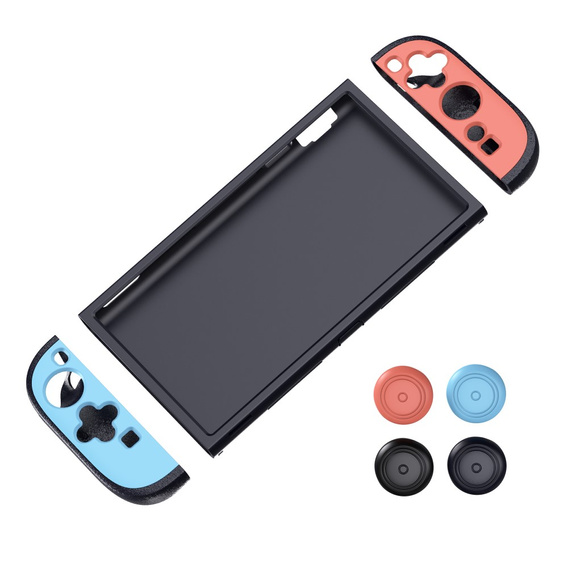 StarTRC Games – Etui ochronne do Nintendo Switch 2 + Kolorowe uchwyty do Joy-Conów