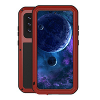 Etui Love Mei do Samsung Galaxy A52/A52s, pancerne ze szkłem, czerwone