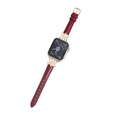 Pasek Skórzany do Apple Watch 1/2/3/4/5/6/7/8/9/10/11/SE Ultra 1/2/3 42/44/45/46/49mm, Bordowy
