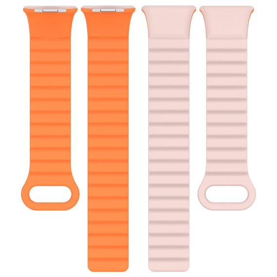 Pasek Silikonowy do Xiaomi Redmi Watch 4 / Xiaomi Smart Band 8 Pro / Xiaomi Smart Band 9 Pro, Różowy / Pomarańczowy