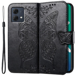 Etui z klapką do Motorola Moto G84, Butterfly, czarne