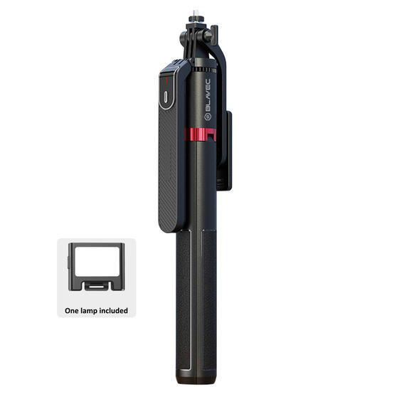 Blavec Selfie Stick Aluminium Fusion P08 Tripod + pilot + 1 Lampa 2,2 metra, czarny