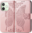 Etui z klapką do Oppo A5 Pro 5G, Butterfly, różowe rose gold