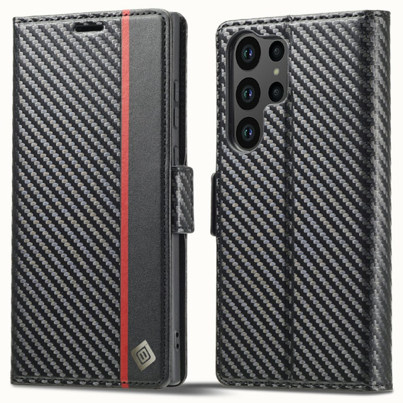 Etui z klapką do Samsung Galaxy S25 Ultra, Carbon LC.IMEEKE, czarne