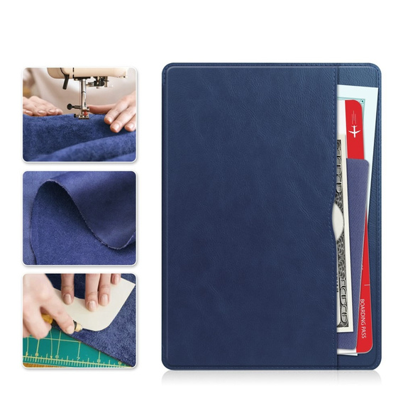 Etui do Samsung Galaxy Tab A9+, Business Card and Pen Slot, niebieskie