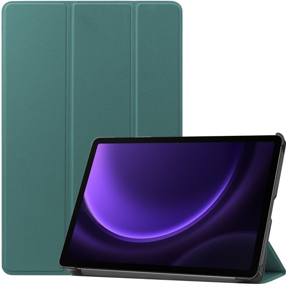 Etui do Samsung Galaxy Tab S9 FE / S10 FE, Tri-fold, z miejscem na rysik, zielone