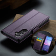 Etui z klapką do Samsung Galaxy S23 FE, CASEME Wallet, fioletowe + szkło 9H
