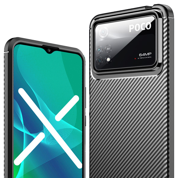 Etui do Xiaomi Poco X4 Pro 5G, Carbon Gel, czarne