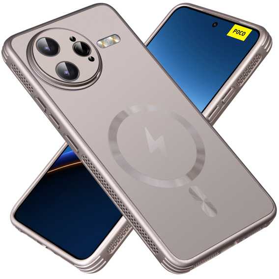 Etui do Xiaomi Poco F7 Ultra, MagSafe, tytanowe złote
