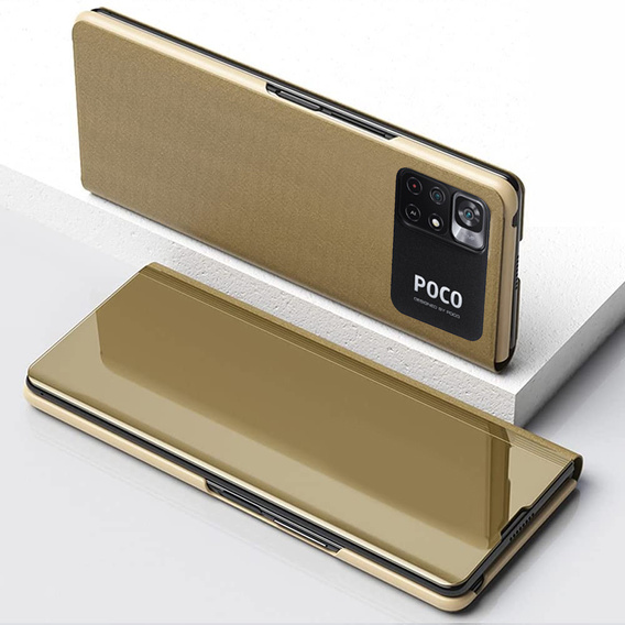 Etui do Xiaomi Poco M4 Pro 4G, Clear View, złote
