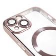 Zestaw Etui do iPhone 14, MagSafe Hybrid, różowe + Szkło