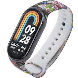 Pasek Silikonowy do Xiaomi Smart Band 10 / 9 / 8, Kolorowe czaszki