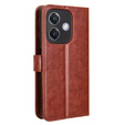 Etui z klapką do Oppo A40 / Oppo A40m, Crazy Horse Wallet, brązowe